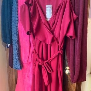 Berry boohoo dress size 18 US and 22 UK